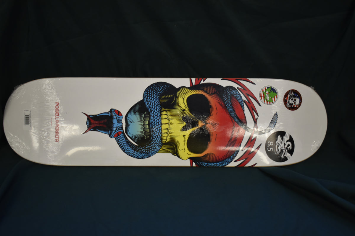 POWELL DECK 8.5 MCGILL SKULL AND SNAKE LIME FADE
