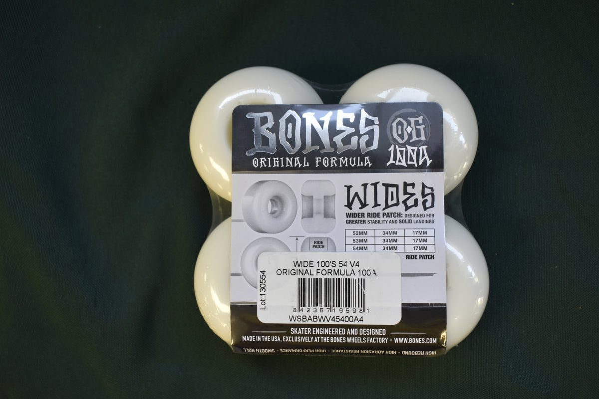 BONES WHEELS 54MM 100A OG FORMULA WIDECUTS V4