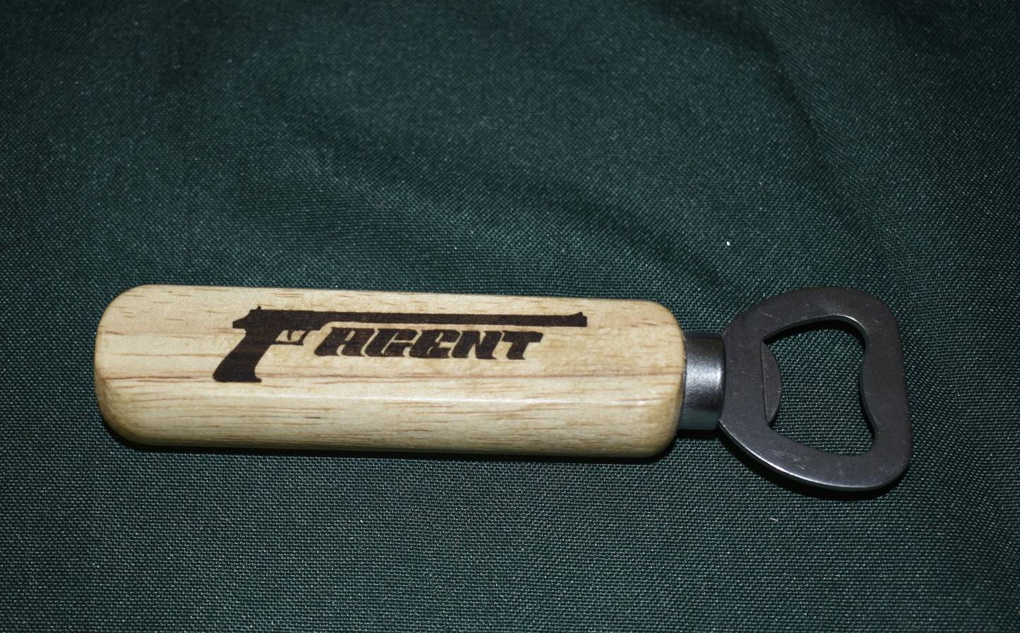 AGENT WOOD BOTTLE OPENER