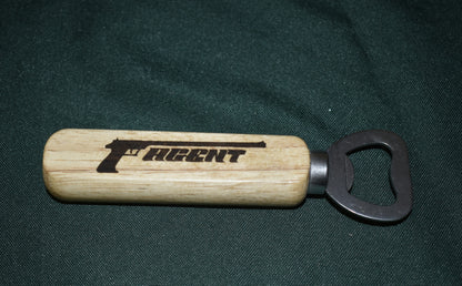 AGENT WOOD BOTTLE OPENER