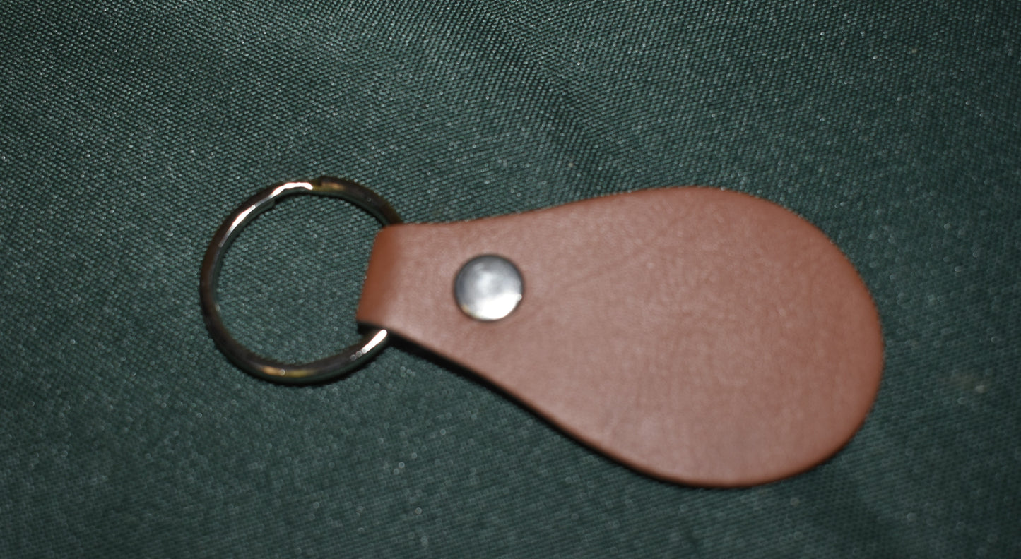 AGENT KEYCHAIN LEATHER BURNED TAGGED