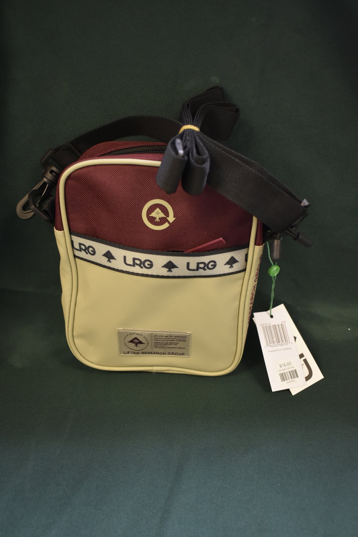 LRG BAG CROSSBODY BELT MAROON/TAN