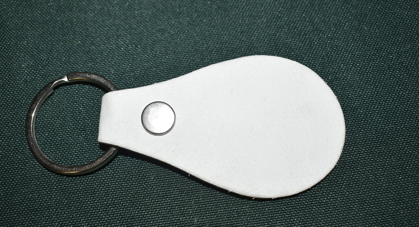 AGENT KEYCHAIN LEATHER BURNED TAGGED