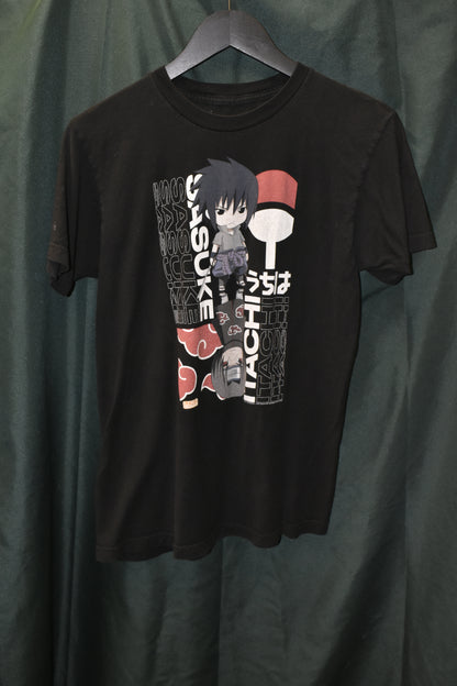 PREOWNED ANIME SHIRT MEDIUM SLIM NARUTO SASUKE ITACHI