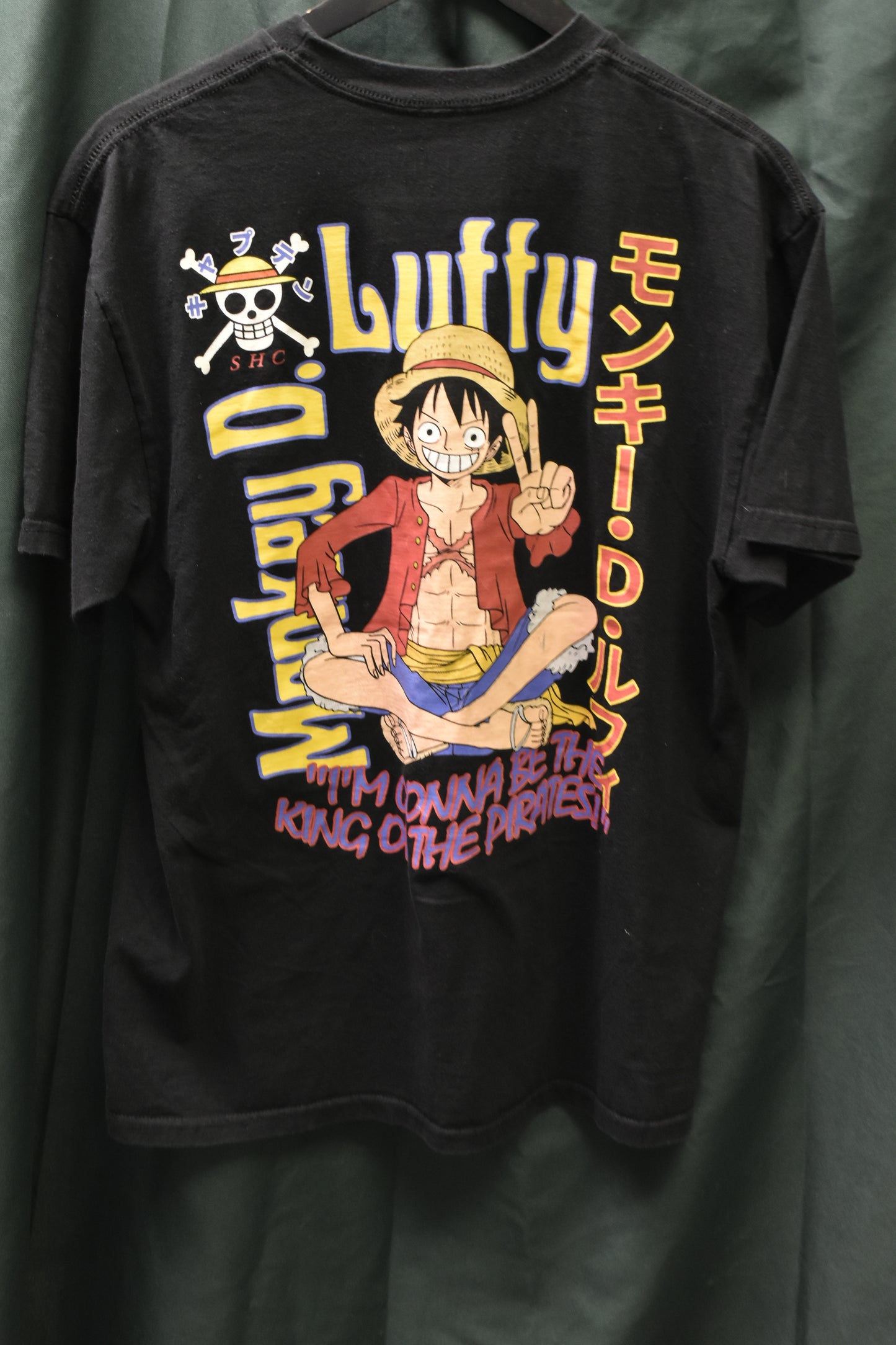 PREOWNED ANIME SHIRT LARGE ONE PIECE LUFFY