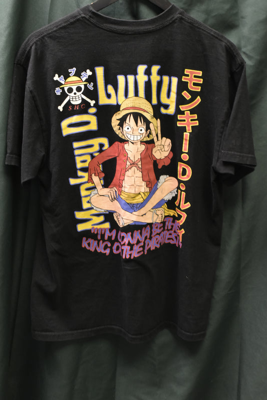 PREOWNED ANIME SHIRT LARGE ONE PIECE LUFFY