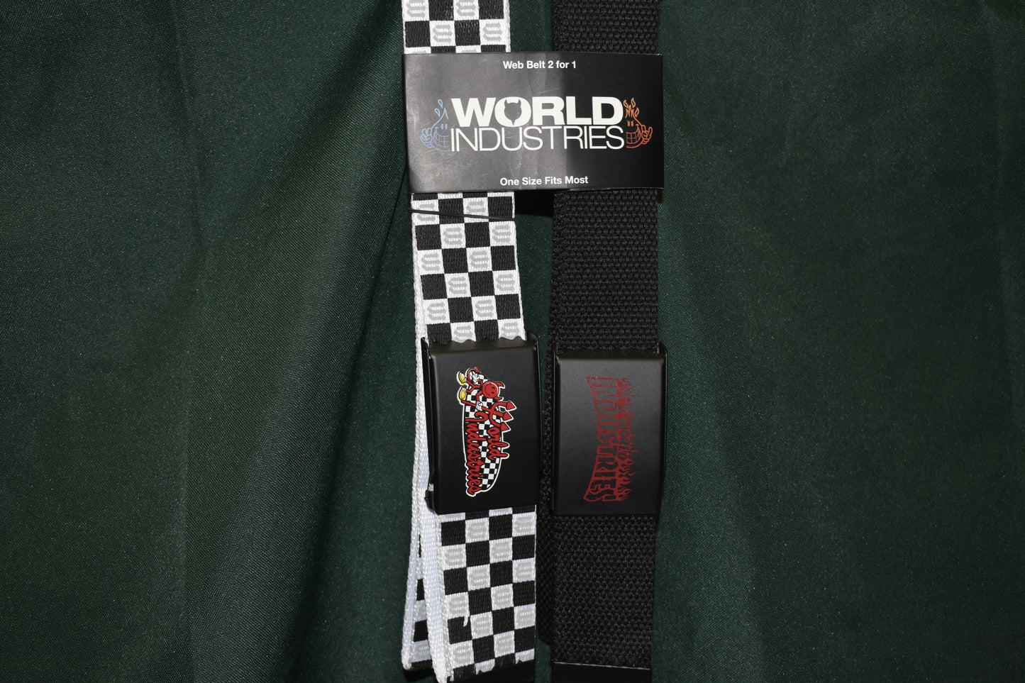 WORLD INDUSTRIES BELTS DOUBLE PACK ONE SIZE