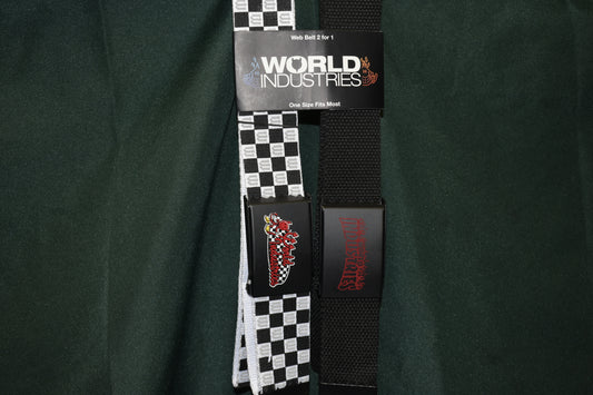 WORLD INDUSTRIES BELTS DOUBLE PACK ONE SIZE