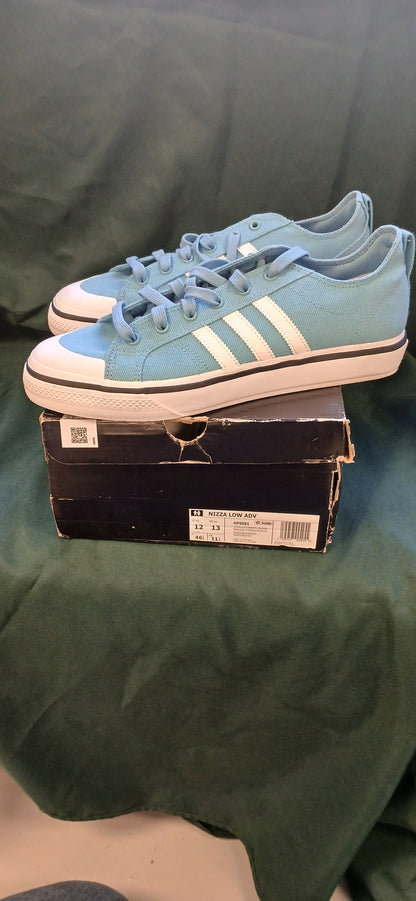 SHOES ADIDAS SIZE 12 MENS NIZZA LOW ADV BLUE/WHITE