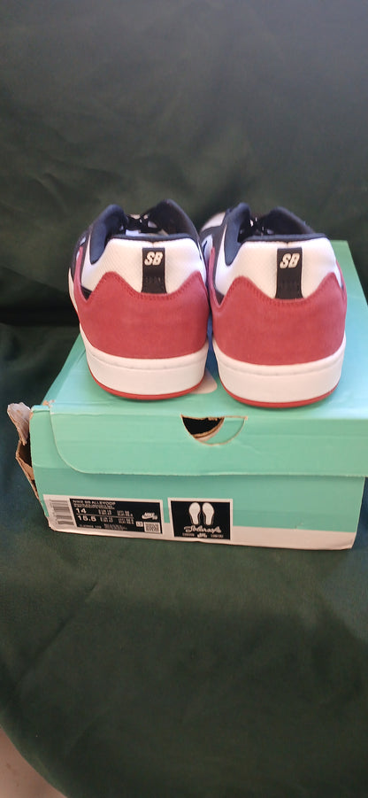 SHOES NIKE SB SIZE 14 MENS ALLEYOOP WHITE/BLACK/RED