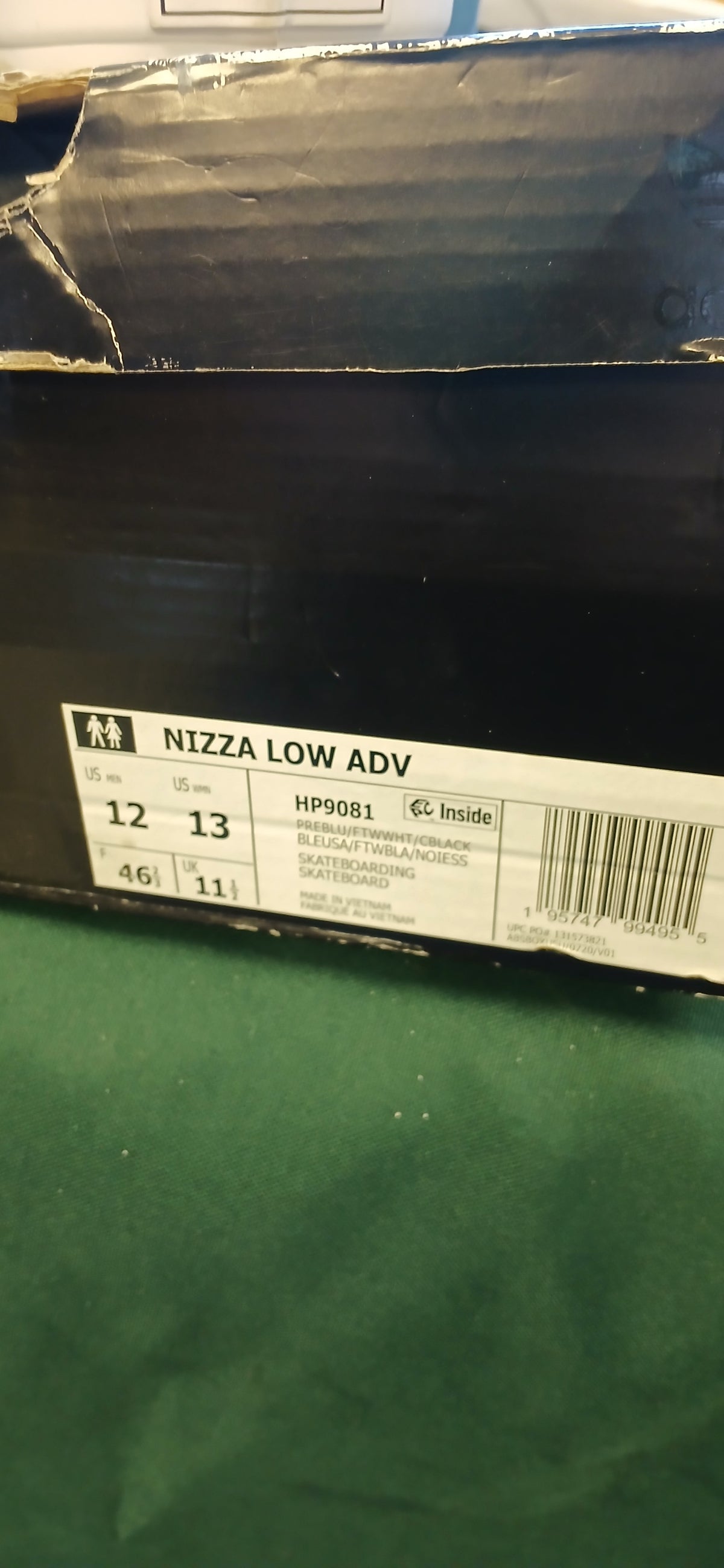 SHOES ADIDAS SIZE 12 MENS NIZZA LOW ADV BLUE/WHITE